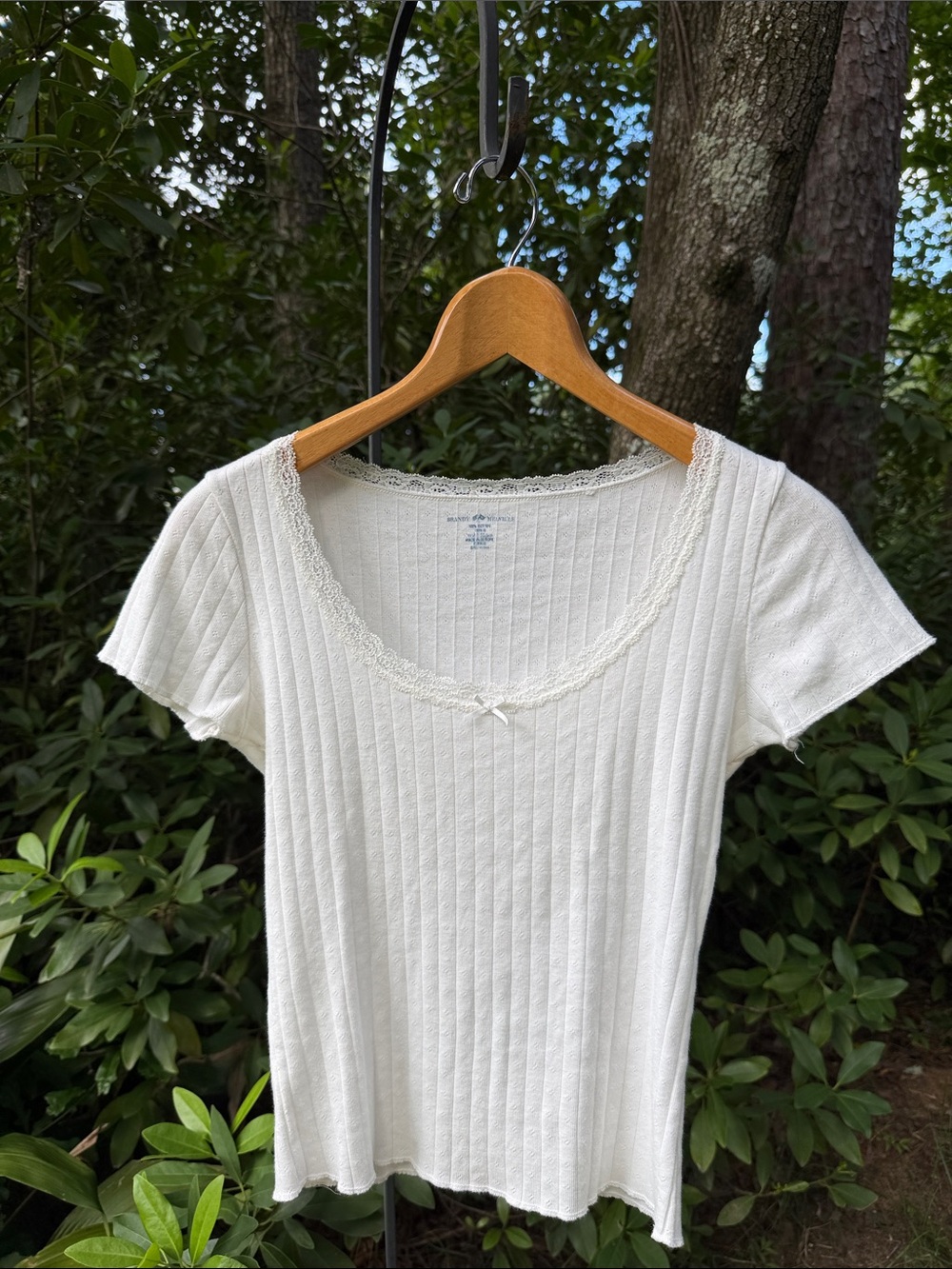 Brandy Melville Short-Sleeve Scoop Neck Top
